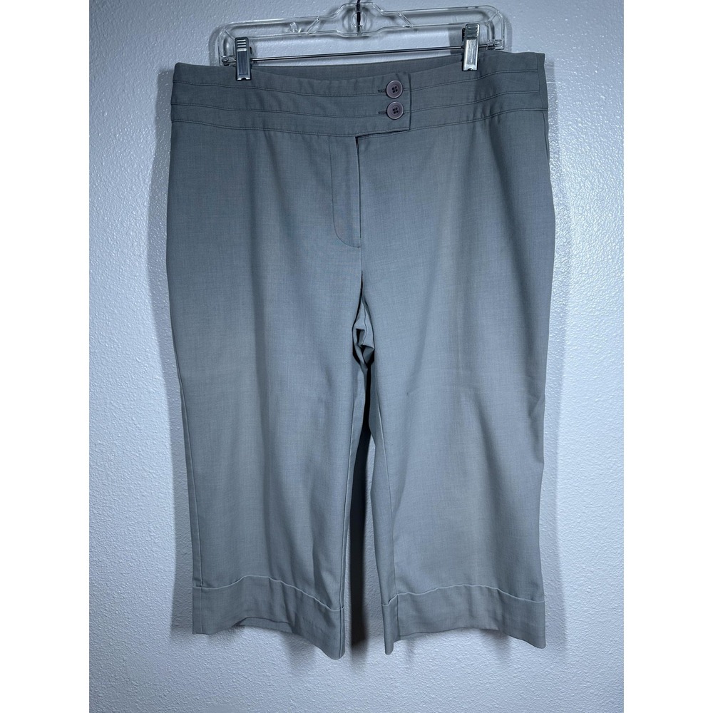 Dressbarn Pants Womens 14W Cropped Stretch Capris Modern Career Comfort Workwear